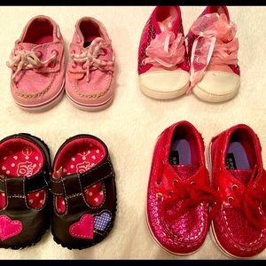 4 Pairs of Baby Girl Shoes (2 Sperrys)~ Like NEW